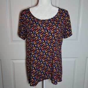 LuLaRoe Classic Tee geometric design Large
